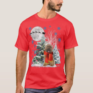 Camiseta Briard Sob Lua Neve Natal Pajama