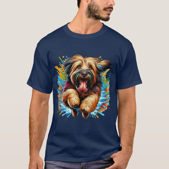 Camiseta Briard Splash of Color (Frente)