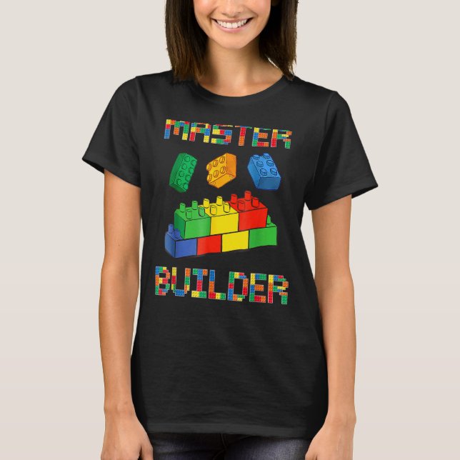 Camiseta Brick Builder Blocks Construindo Brinquedos Master (Frente)
