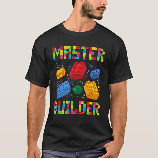 Camiseta Brick Builder Blocks Construindo Meninas Mestras (Frente)