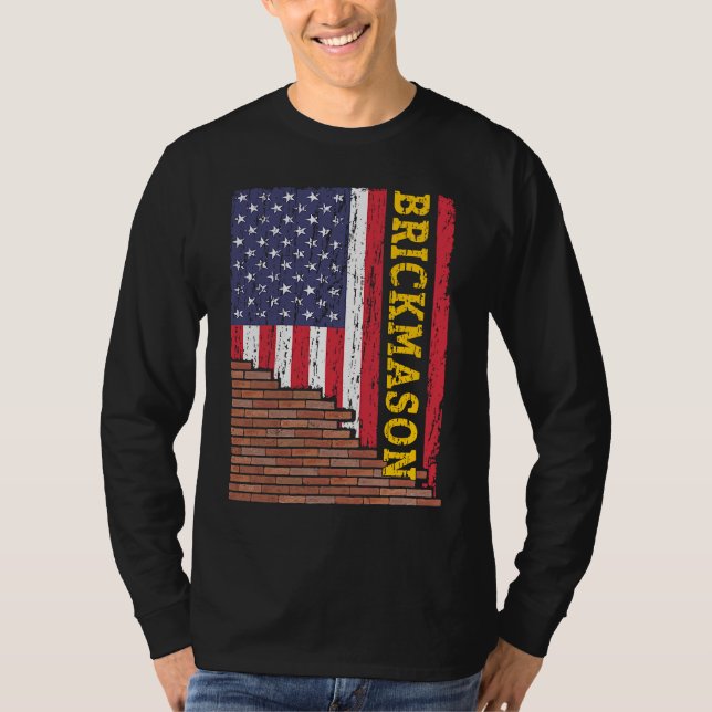 Camiseta Brick Mason Bricklayer Masonry Construction US Fla (Frente)