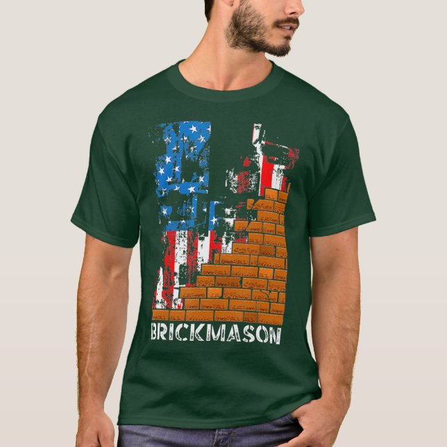 Camiseta Brick Mason Bricklayer Masonry Union Worker (Frente)