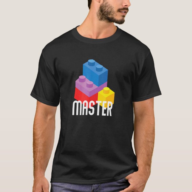 Camiseta Brick Master Building Blocks Bricks Toys Builder (Frente)