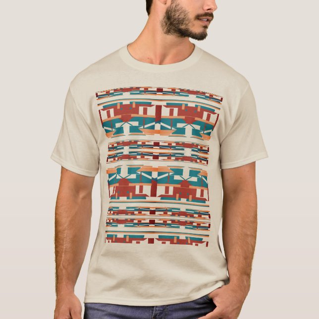Camiseta Brick Red Coral Turquoise Sudoeste, Design (Frente)