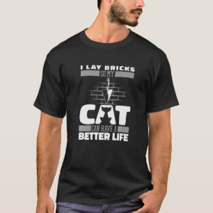 Camiseta Bricklayer Mason M do Cimento do Tijolo de Gato de