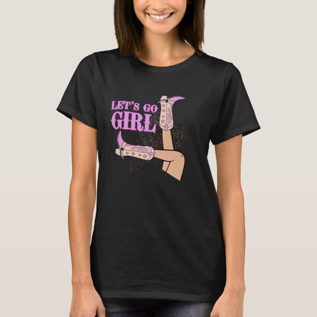 Camiseta Bridal Bachelorette Party Matching Western Let s G (Frente)