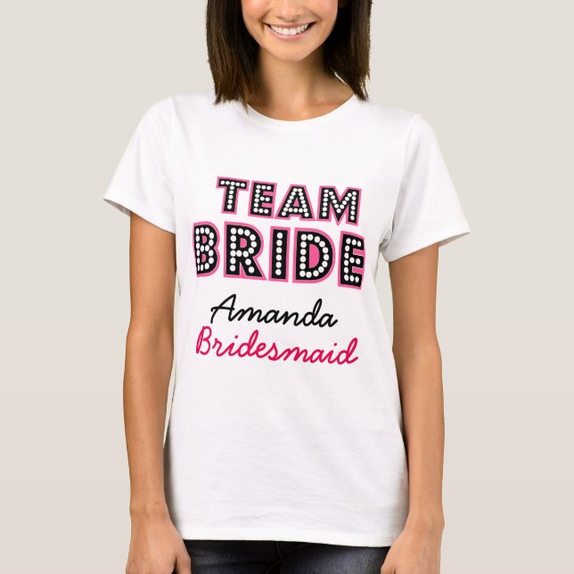 CAMISETA BRIDE DE EQUIPE PERSONALIZADA, TRIPULAÇÃO DE BRINQ (Frente)