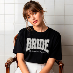 Camiseta BRIDE de Renda Branca para Chá de Noivado e Festa 