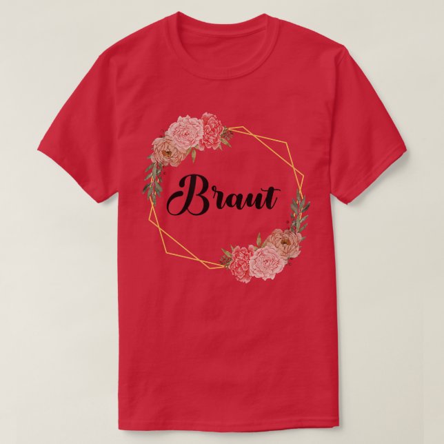Camiseta Bride Hen Party Floral Wreath Team Bride Marriage  (Frente do Design)