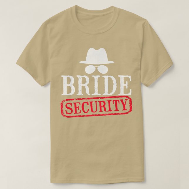 Camiseta Bride Security Maid Of Honor Wedding Bachelorette  (Frente do Design)
