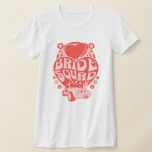 Camiseta "Bride Squad" Festa de Noiva Retro
