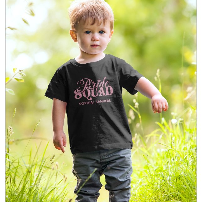 Camiseta Bride Squad Modern Bright Pink (Criador carregado)