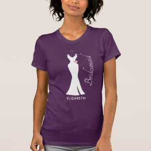 Camiseta Bridesmaid Simples Minimalista do palhaço branco e