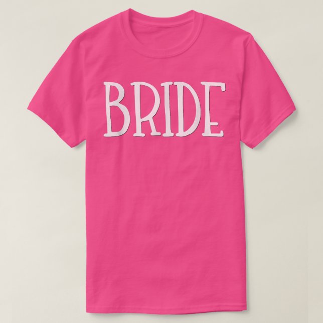 Camiseta BrideWedding Party Groom Hand Printed Wife Bridal  (Frente do Design)