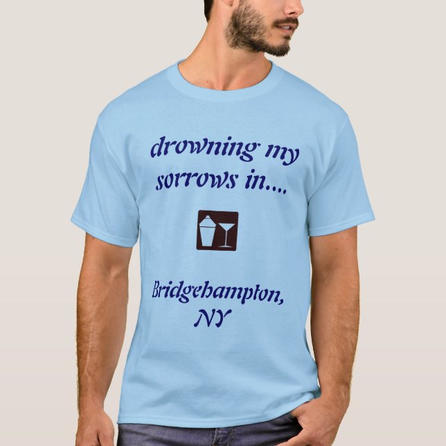 Camiseta Bridgehampton, NY BEBENDO SHIRT! (Frente)