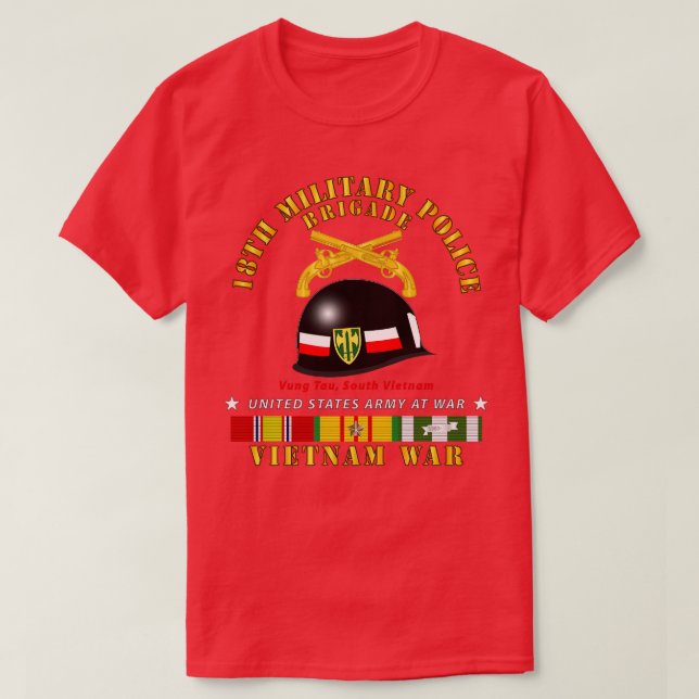 Camiseta Brigada 18ª Brigada Helmet Vietnam w SVC (Frente do Design)