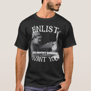 CAMISETA BRIGADA ANTIFASCISTA ALISTA COMPRE TÍTULOS DE GUER