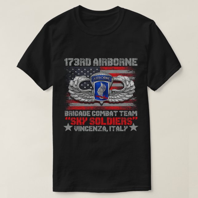Camiseta Brigada de Combate da Força Aérea 173ª Equipe dos  (Frente do Design)
