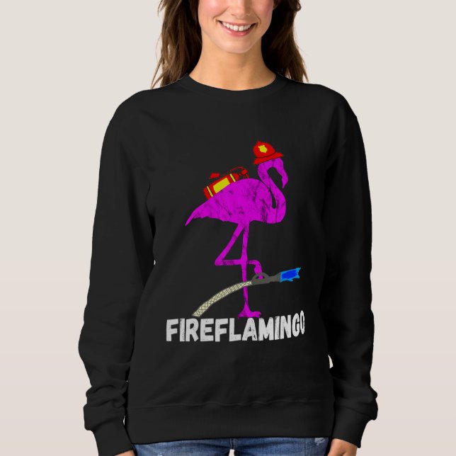 Camiseta Brigada de Fogo Flamingo Fireman Pássaro Exótico (Frente)