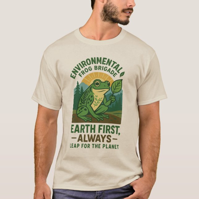 Camiseta Brigada de Sapos Ambiental – Terra Primeiro, Sempr (Frente)