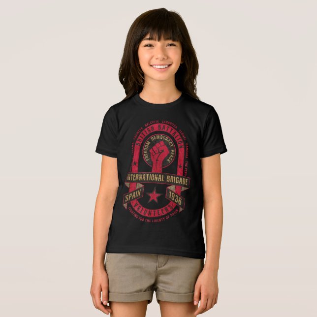 Camiseta Brigada Internacional Batalhão Britânico (Frente Completa)