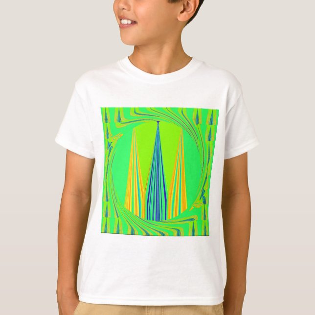 Camiseta Bright Edgy Geometry Neon Pattern Art Design (Frente)
