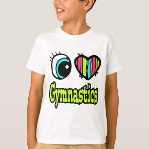 Camiseta Bright Eye Heart I Love Gymnastics