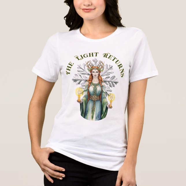 Camiseta Brigid Celtic Goddese Winter Snowflake (Frente)