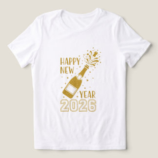 Camiseta Brilhante Ano Novo 2026 para Mulheres