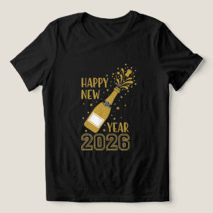 Camiseta Brilhante Ano Novo 2026 para Mulheres
