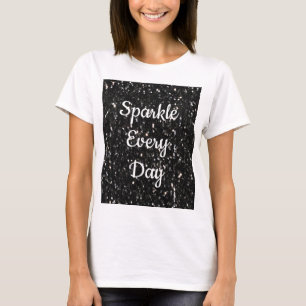 Camiseta Brilhante branco preto brilhante Sparkle todos os