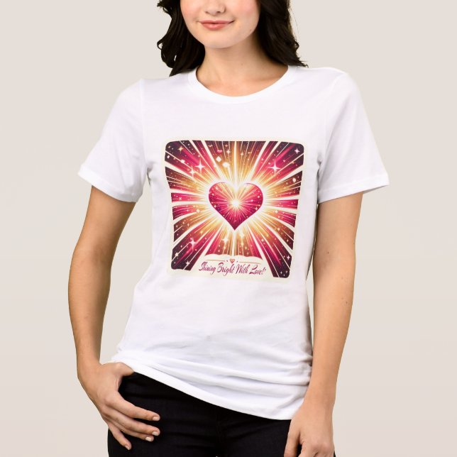 Camiseta Brilhante com amor feminino (Frente)