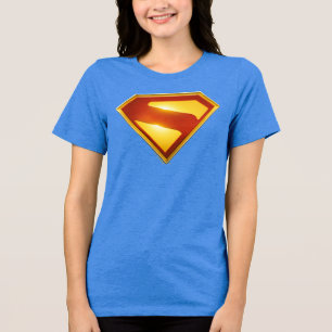 Camiseta Brilhante da blindagem S do Ouro Superman