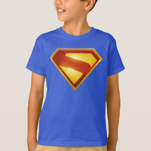 Camiseta Brilhante da blindagem S do Ouro Superman