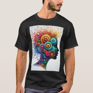 Camiseta Brilhante Mente Genial Desencadeia Criatividade E