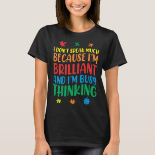 Camiseta Brilhante Pensamento Ativo Autista Conscientização