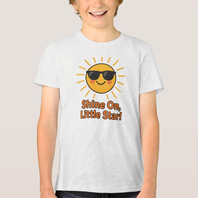 Camiseta Brilhe Pequena Estrela Design de Sol Fofo (Frente)