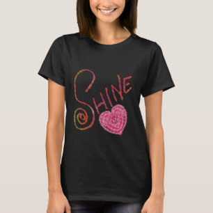 Camiseta Brilho Arte de Caligrafia Texturizada Elegante