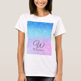 Camiseta Brilho Azul Ombre Roxo Chique Moderno