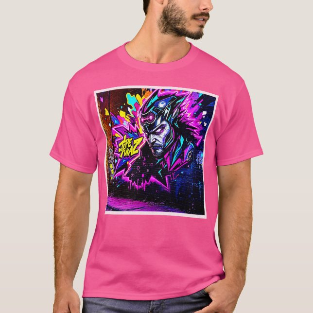 Camiseta Brilho da Arte da Rua Vibrante (Frente)