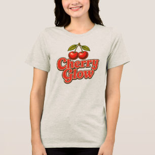 Camiseta Brilho de Cereja Gráfico de Cereja Vintage Retro