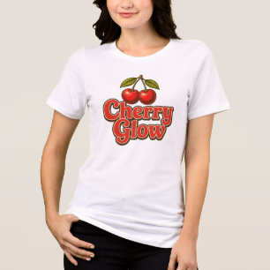 Camiseta Brilho de Cereja Retro Gráfico de Cereja Vintage
