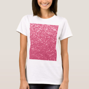 Camiseta brilho de faíscas da rosa de rosa claro da