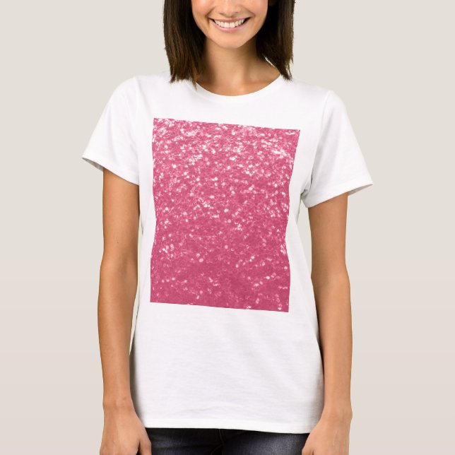 Camiseta brilho de faíscas da rosa de rosa claro da (Frente)