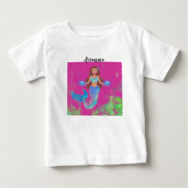 Camiseta Brilho de Sereia Mágica Personalizada Cabelo Casta