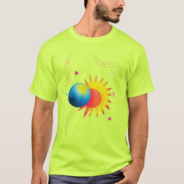 Camiseta Brilho do Eclipse Cósmico. (Frente)