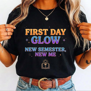 Camiseta Brilho do Primeiro Dia Novo Semestre Nova Eu estud