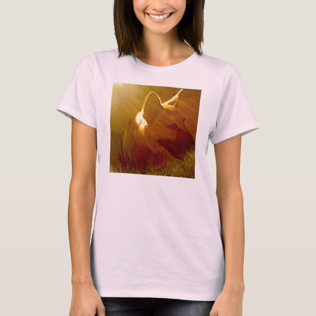 Camiseta Brilho Em Mim German shepherd Preto E Tan (Frente)