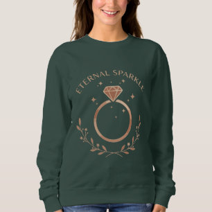 Camiseta Brilho Eterno Anel de Diamante em Ouro Rosa Eleg