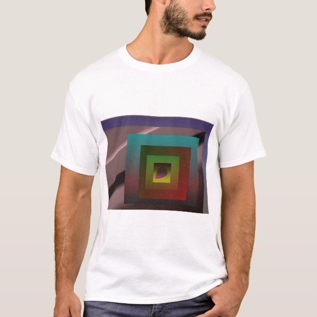 Camiseta "Brilho Geométrico: Camadas de Dimensão" (Frente)